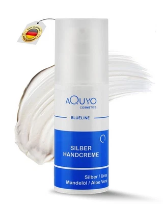 AQUYO COSMETICS Microsilber Hancreme Hand Creme trockene rissge Hände Finger Silbercreme Silber