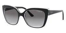 Vogue Woman Sunglasses VO5337S 283911 53mm Top Black/Serigraphy - Grey Lens- NEW