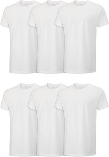 Fruit of the Loom Big/Tall Men's Short Sleeve Crew T-Shirt, White - 6 Pack - 第 5/24 張圖片