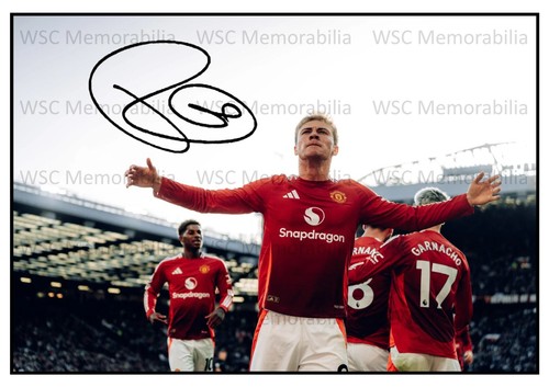 12065. Rasmus Hojlund Signed Pictures (A4 Prints) Man United Napoli Atalanta etc