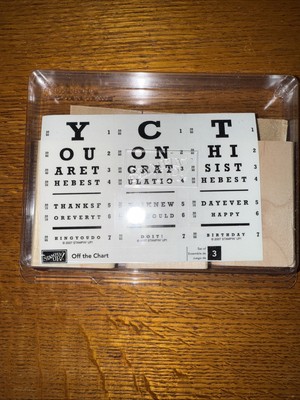 Stampin  Up Off The Chart Set of 3 Rubber Wood Stamps New/Retired Unmounted 2007