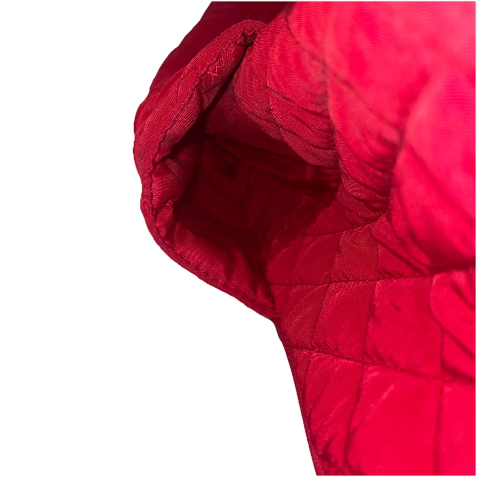 Bolso de Mano Vera Bradly Acolchado Rojo Cartera 6 Bolsillos Plateado Metal Acento Foto 3 de 4