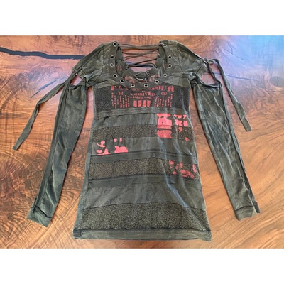 #ad Y2K 2010 Salvage “Lords of the Treasury” Gothic Grunge Lace Up Tunic Top XS $85.00