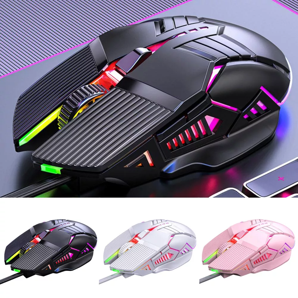 RGB Gaming Mouse Wired, 8 Programmable Buttons, Mechanical Switches, 5  Adjustable DPI, Ergonomic USB Computer Gaming Mouse with Fire Button 