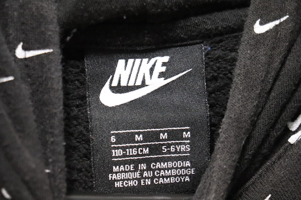 Nike Sportswear Club Fleece AOP Swoosh Logo Print Hoodie
