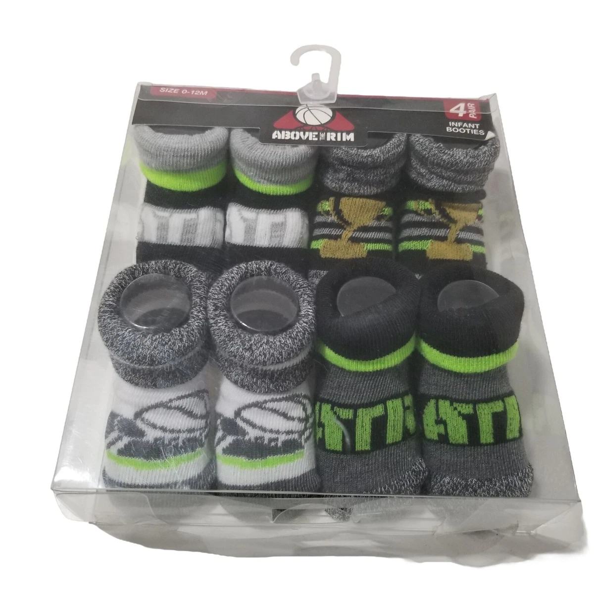 NWT Above the Rim 4 Pack Pairs Infant Booties Size 0 12M eBay