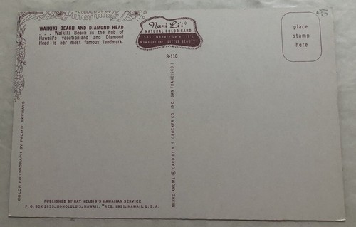 Waikiki Beach & Diamond Head, Hawaii. Postcard (X2) - Picture 2 of 2