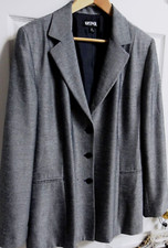 KASPER 3-Button BLAZER Womens sz 14 Long Sleeve Jacket Gray Pepper NWOT 200
