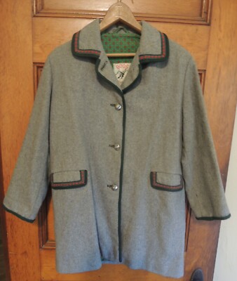 Vintage Boos Austrian Grey Wool Jacket / Coat Salko Salzburg Small - Lined