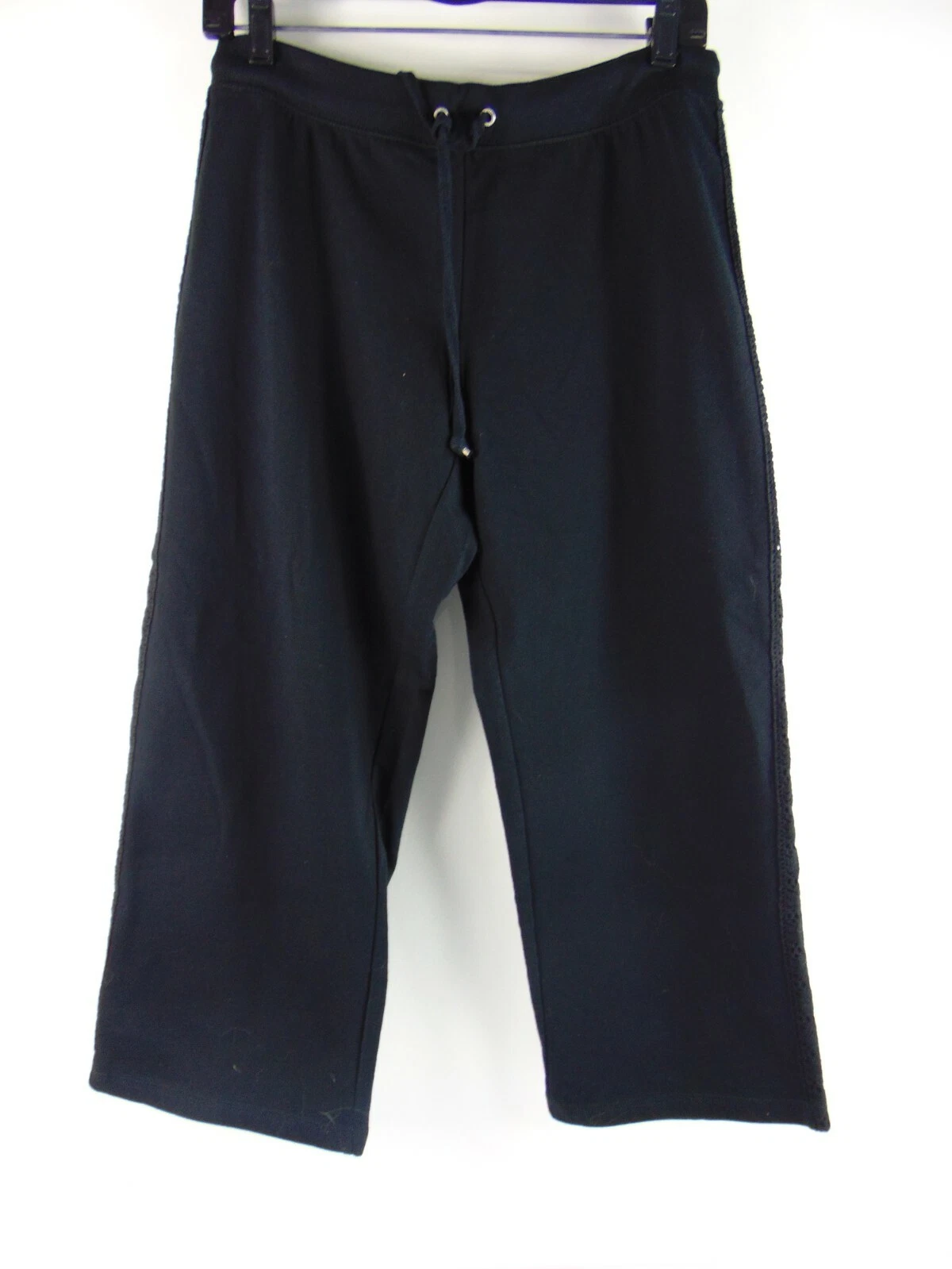 Gloria Vanderbilt Supreme Sport Black Cropped Athletic Pants S Nwt