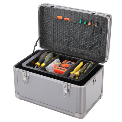 toolbox 工具箱 OF 16 in Portable Tool Storage Case Aluminum Toolbox with Key Locks