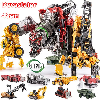 8-in-1 Devastator Transformation Robot   Bulldozer & Car Action Figure Toy Gift