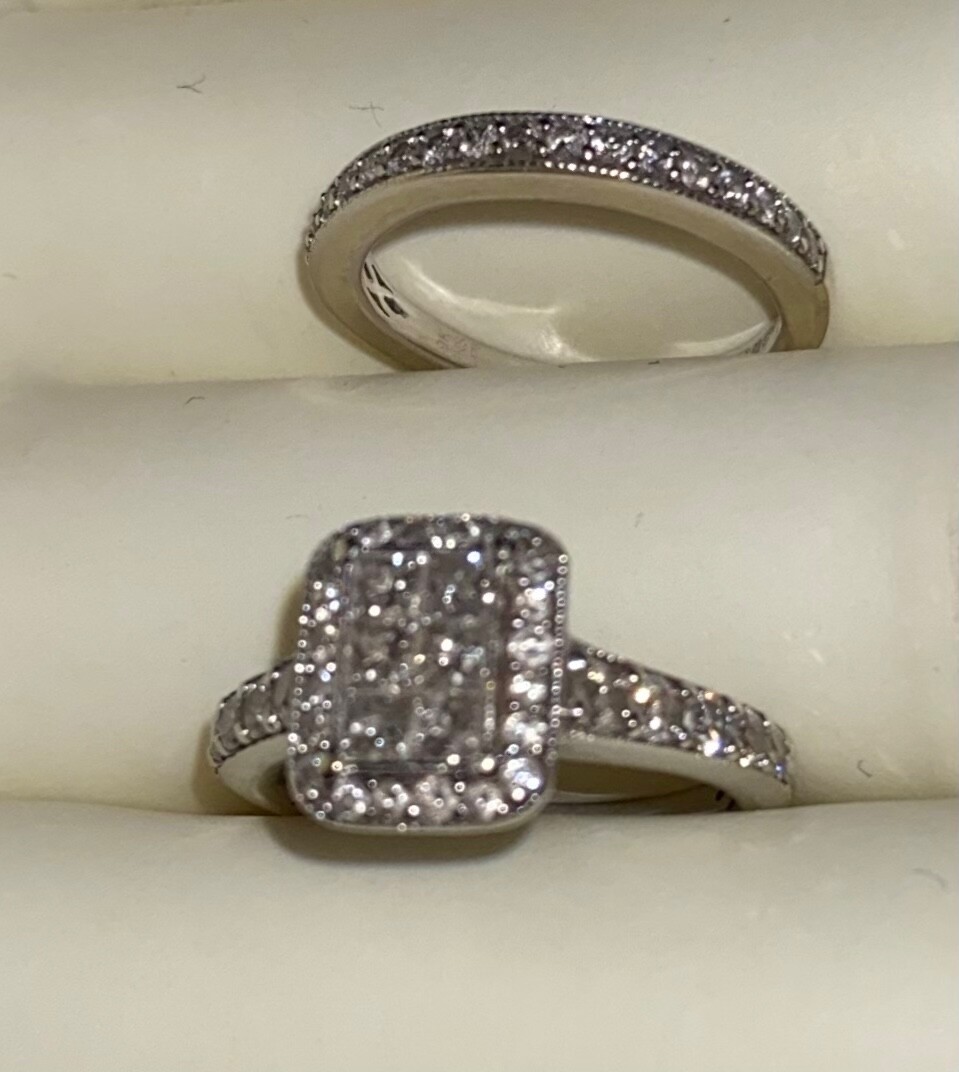 9ct diamond bridal set 1 ct diamond engagement ring and diamond