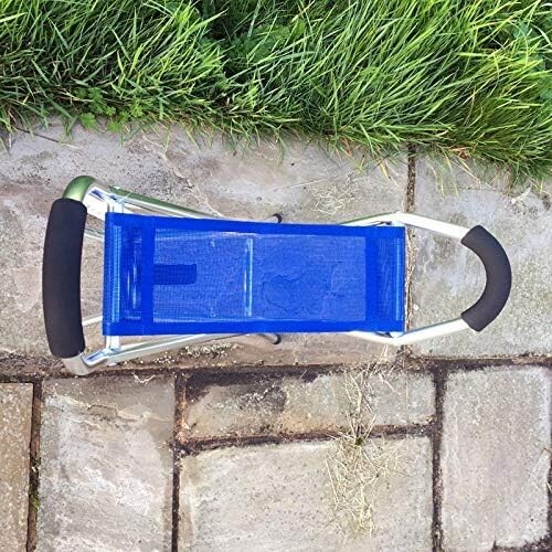 Gehstock Stuhl Sitzhocker leicht klappbar Wandern Camping Angeln - BLAU - Bild 3 von 8
