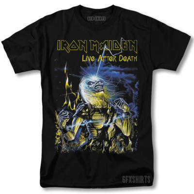 Iron Maiden Shirt Live After Death Rock Concert Tour Vntg Design T-Shirt