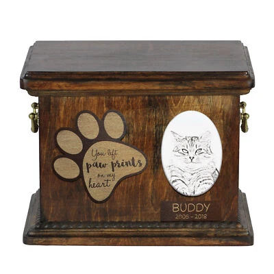 Chat de Sibérie urne en bois pour chat Art-Dog - Photo 1/4