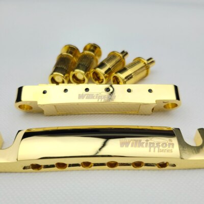 Wilkinson Tune-O-Matic Bridge Stop Bar Tailpiece Set Gold for LP SG Guitar