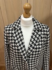 Ruth Langsford Houndstooth Check Wool Mix Smart Coat - Size 10- Brand New