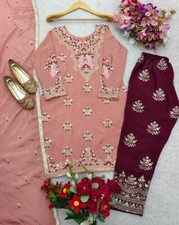 Pakistani Dress Salwar Kameez Readymade Peach Suits Indian Wedding Party