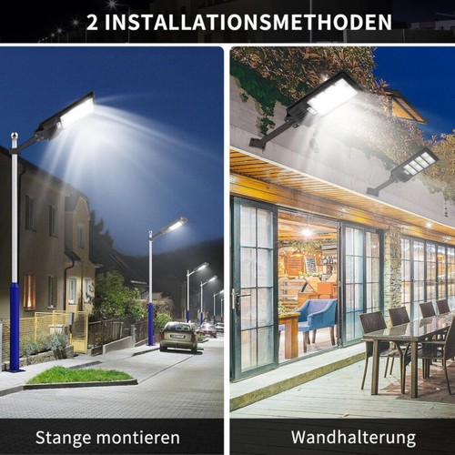 Luce solare led 800W con rilevatore di movimento esterno lampada proiettore sensore faretto - Foto 10 di 12