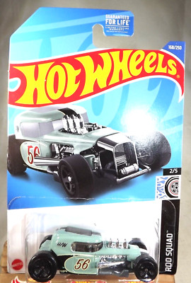 2022 Hot Wheels #168 Rod Squad 2/5 MOD ROD Pale Green w/Black 5 Spoke Wheels