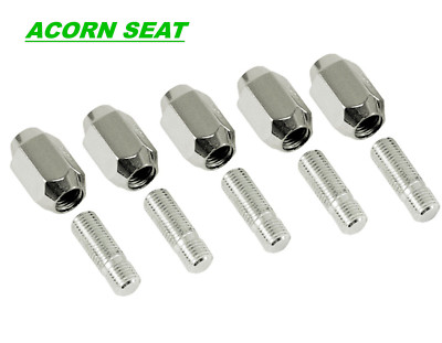 EMPI 9533 Chrome Nut & Stud Kit M12-1.5 Steel Wheels Set 5 VW BUGGY BUG GHIA BUS