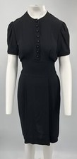 Stella McCartney Black Silk Blend Short Sleeve Button-Up Top Belted Dress sz 42