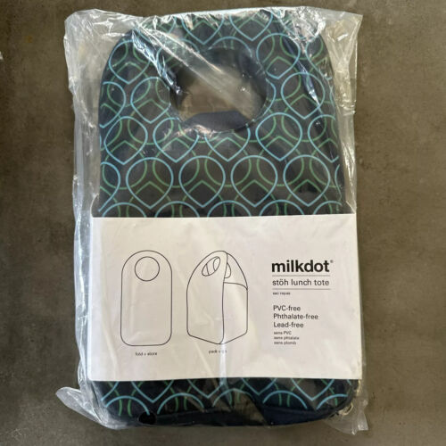 Milkdot Insulated Fold And Store Lunch Bag Navy Reusable Cooler Tote NEW