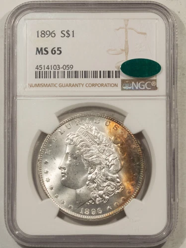1896 $1 MORGAN DOLLAR - NGC MS-65, GORGEOUS, PREMIUM QUALITY & CAC APPROVED!