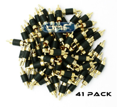 41x Gold Plated RCA/Phono Audio/Video Male Male Connector/Coupler Gender Changer