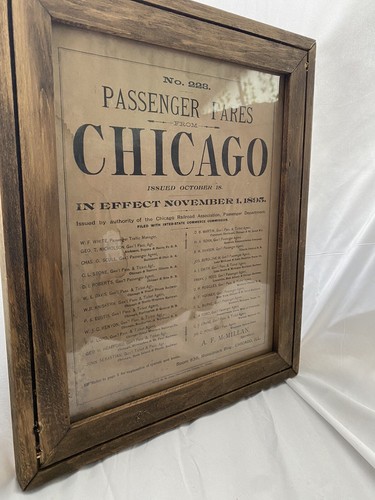 Chicago Passenger Fares 1895 Original Document