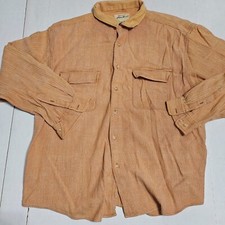 Eddie Bauer Button Up Shirt Men XXL Cotton Pocket Regular Fit Long Sleeve