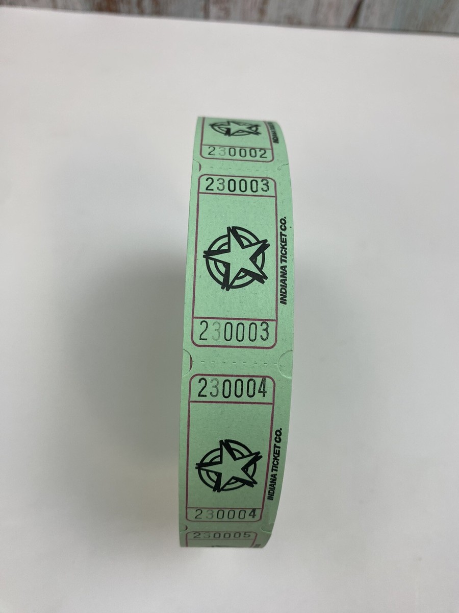 Green Raffle Tickets 2000 Count Green Star Ticket Roll - 2,000 Count ...