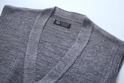 Chaleco de punto para hombre cuello en V sin mangas jersey con botones suéter camiseta sin mangas cárdigan - Imagen 5 de 16