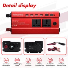 6000W Car Power Inverter DC 12V To AC 110V Pure Sine Wave Solar Converter LCD