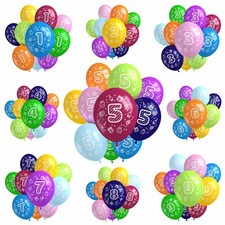 Luftballons Ballons Zahlen Happy Birthday Kinder Geburtstag bunt Party 10 Stück