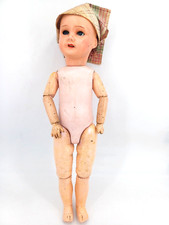 POUPEE ANCIENNE 50cm UNIS N°8 CARTON BOUILLI BOUCHE OUVERTE XIXème