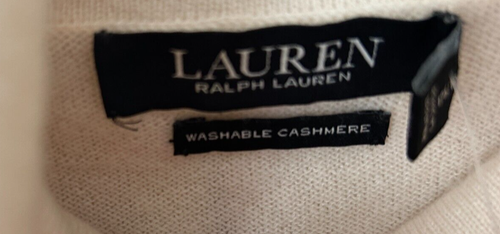 $325.NEW-Ralph Lauren-Ivory washable Cashmere-41381-Women sewater. XL - Picture 9 of 15