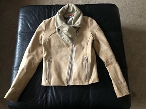 beige motorcycle jacket