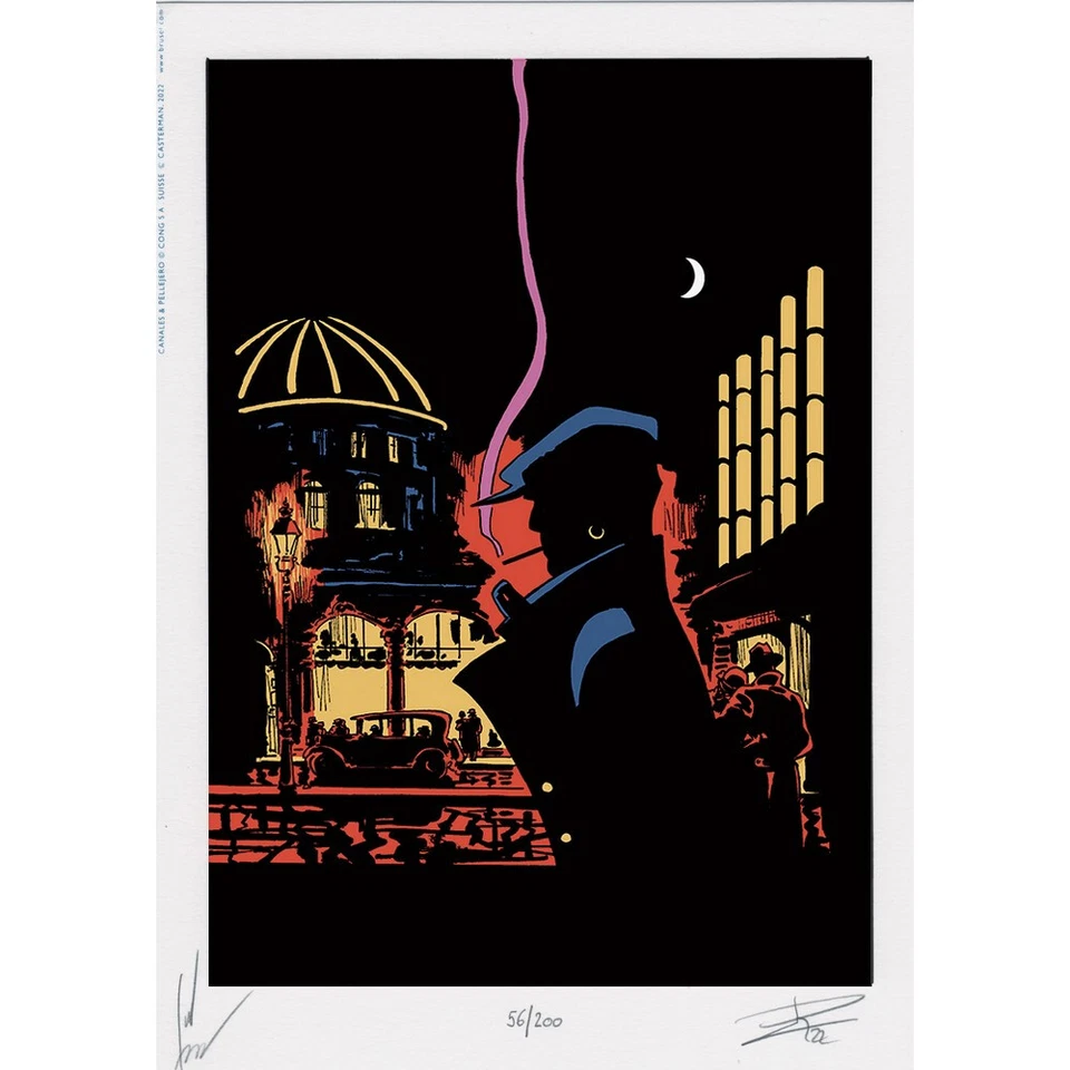 BRÜSEL Ex-libris Corto Maltese Nocturnes berlinois signé par Pellejero (21x29,7cm)