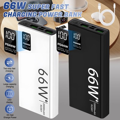 66W 40000mAh Power Bank Fast Charging Portable Charger External Battery PD 20W