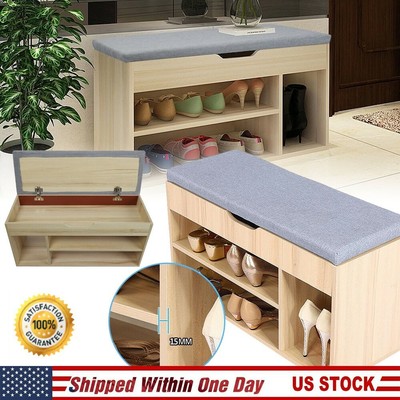 2 Tier Shoe Storage Rack Bench Shelf Seat Chair Stool ...