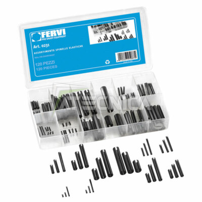 Kit Assortimento 120 Spine Elastiche, Perni Di Tensione A Molla Con Intaglio, Topolenashop