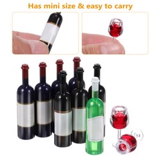 18 Pcs/Set Plastic Mini Toy Wine Doll House es Bottles Cups