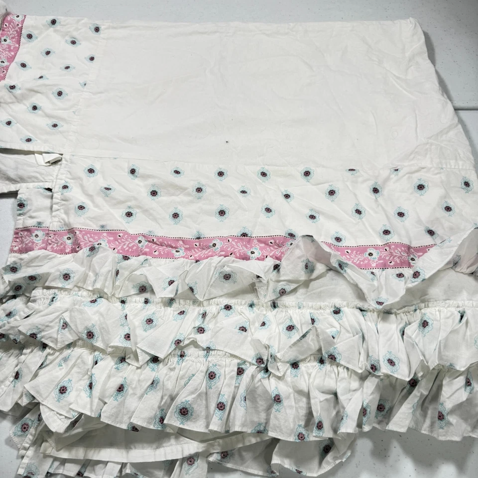 alfarería granero niños cama falda volantes cuna azul floral 100% algodón Foto 3 de 4