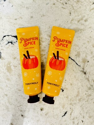 2 Piece set -TONY MOLY Hand Cream cocoa butter Travel size Pumpkin spice 1 oz x2