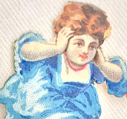 1880's Fancy Girl Dress Child Die Cut Victorian Card