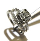 GIA 14k white gold 1.55ct princess diamond engagement ring wedding band 4.6g — photo 5