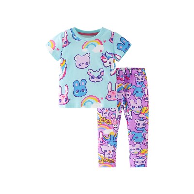 Sommer Kinder Mädchen T-Shirt Top Leggins Kleinkind Maincraft Outfits Set Kleidung