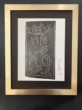 KEITH HARING + SIGNED VINTAGE PRINT FRAMED + BUY IT NOW!